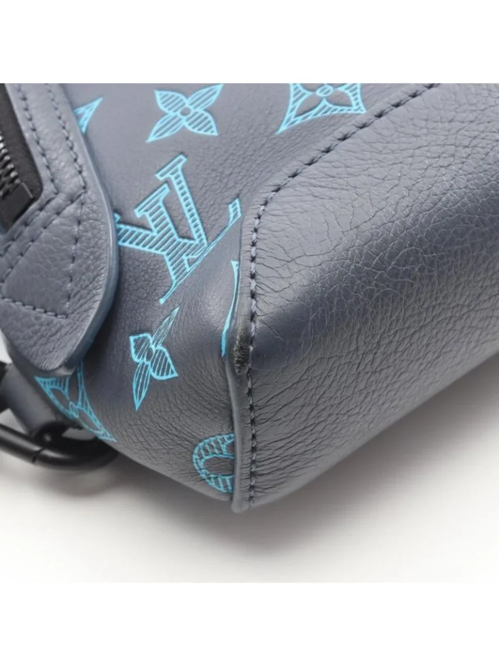 Louis Vuitton Waist Bag Body Duo Sling Blue Leather - Picture 5 of 10